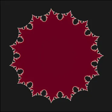 Conjunto de Mandelbrot del tipo z = zᵐ + 1/c, con m = 16